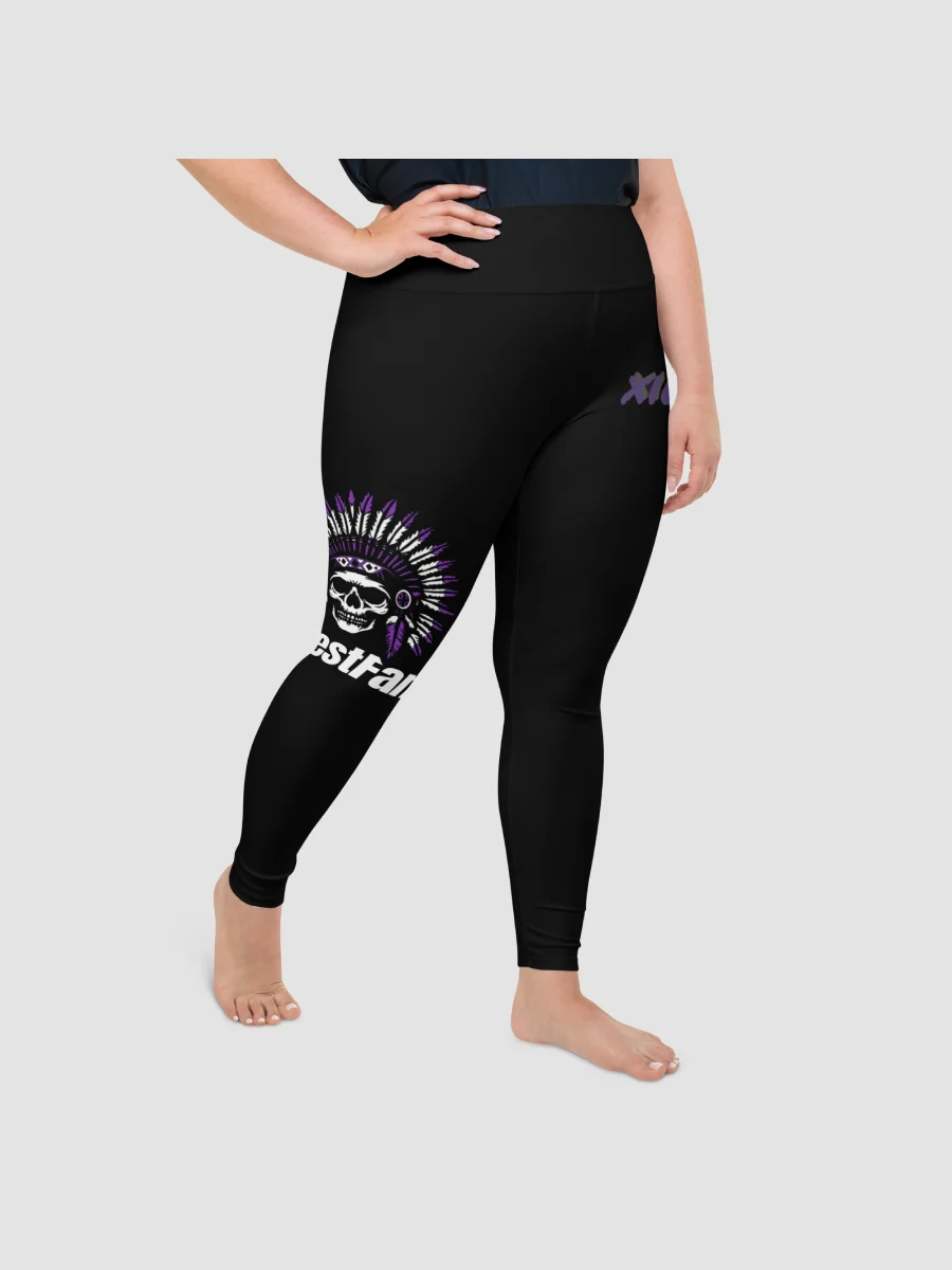 [xiLLestChief] All-Over Print Plus Size Leggings - Black product image (4)