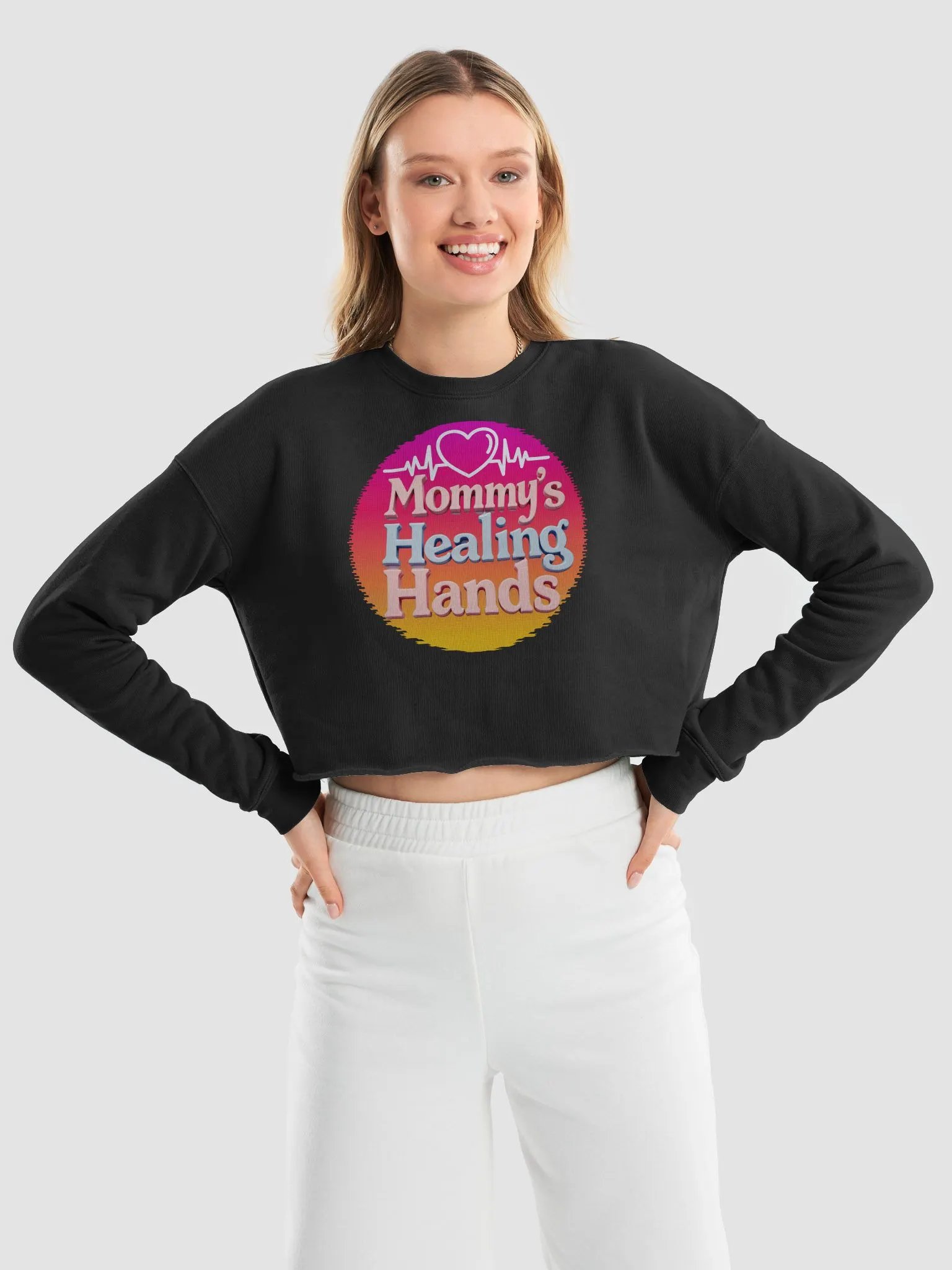 Mommy's Healing Hands Crop Sweatshirt product image (41)