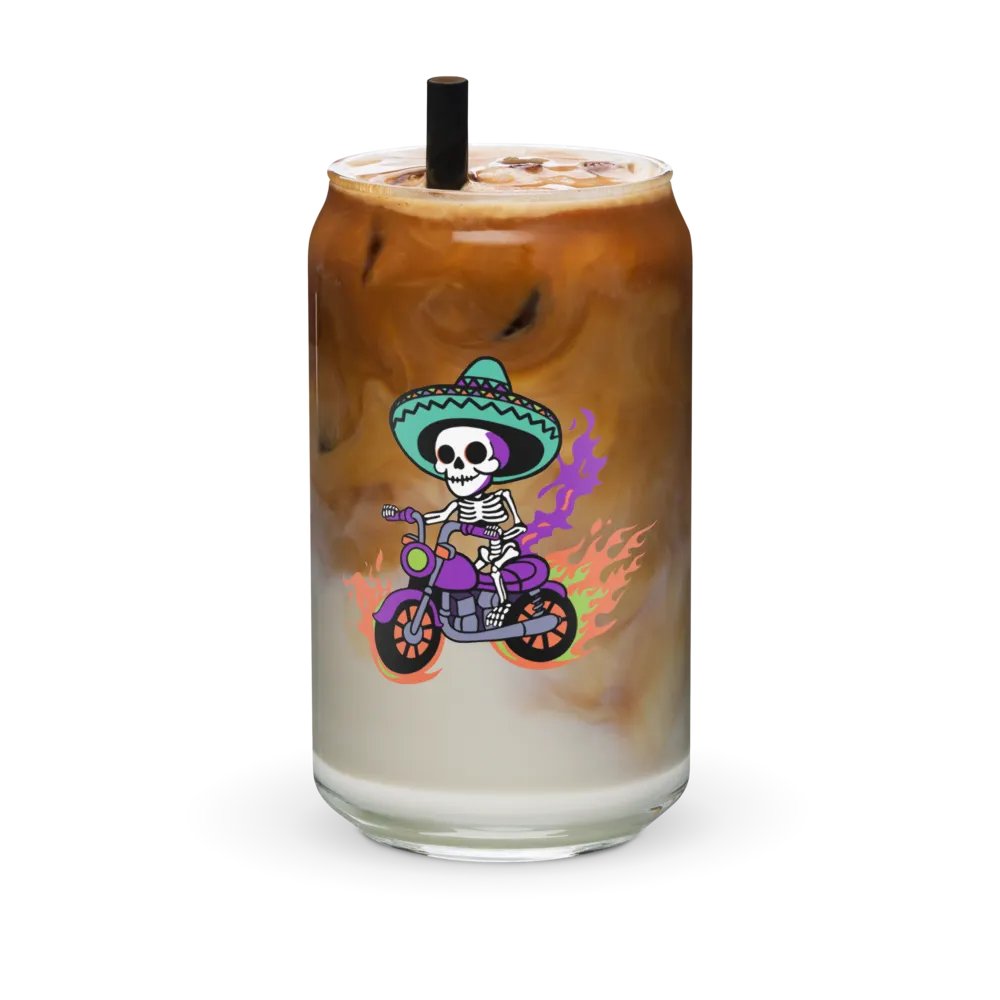 Bone to be Wild Colorful 16oz Can-Shaped Drinking Glass product image (4)