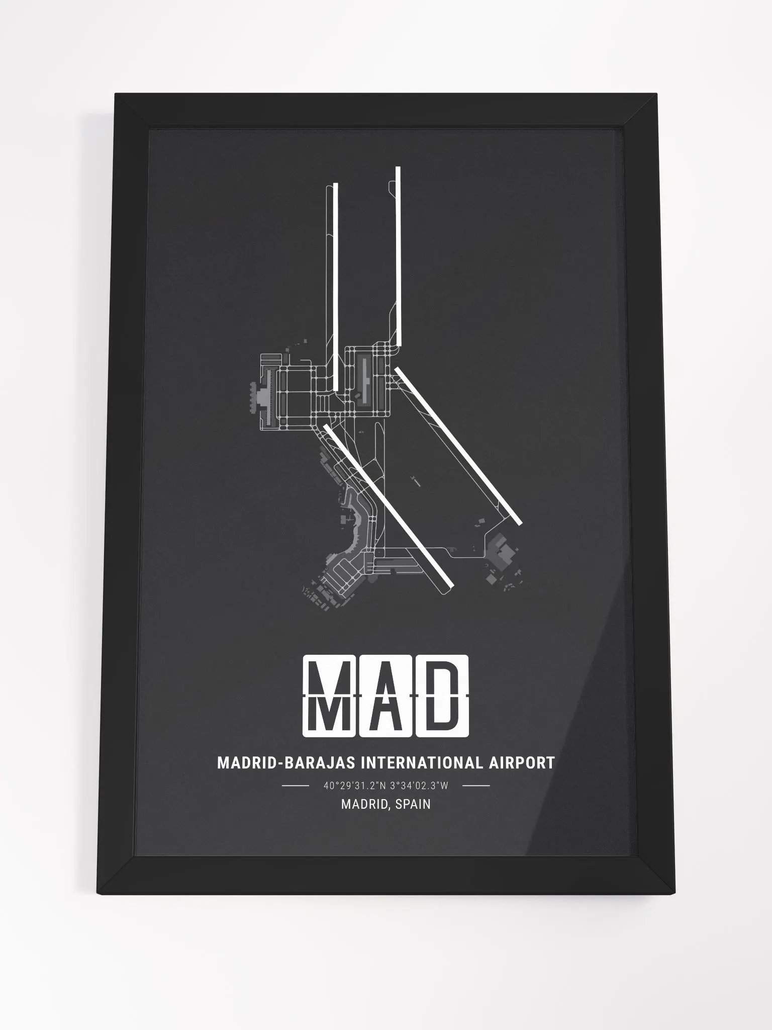 Framed Airport MAD Premium Map On Matt Paper product image (4)