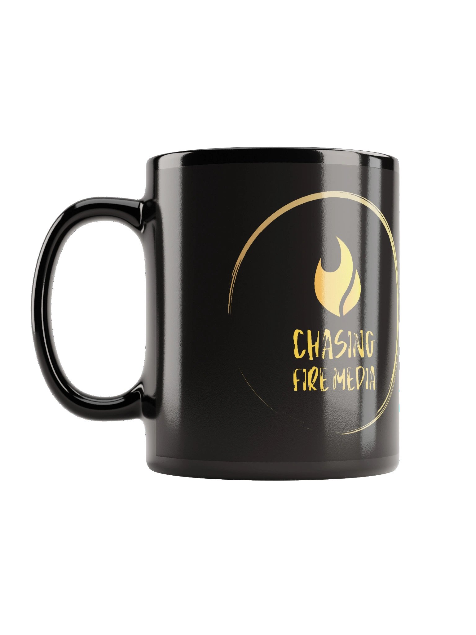 Chasing Fire Media Blk Mug - Gold emblem product image (1)