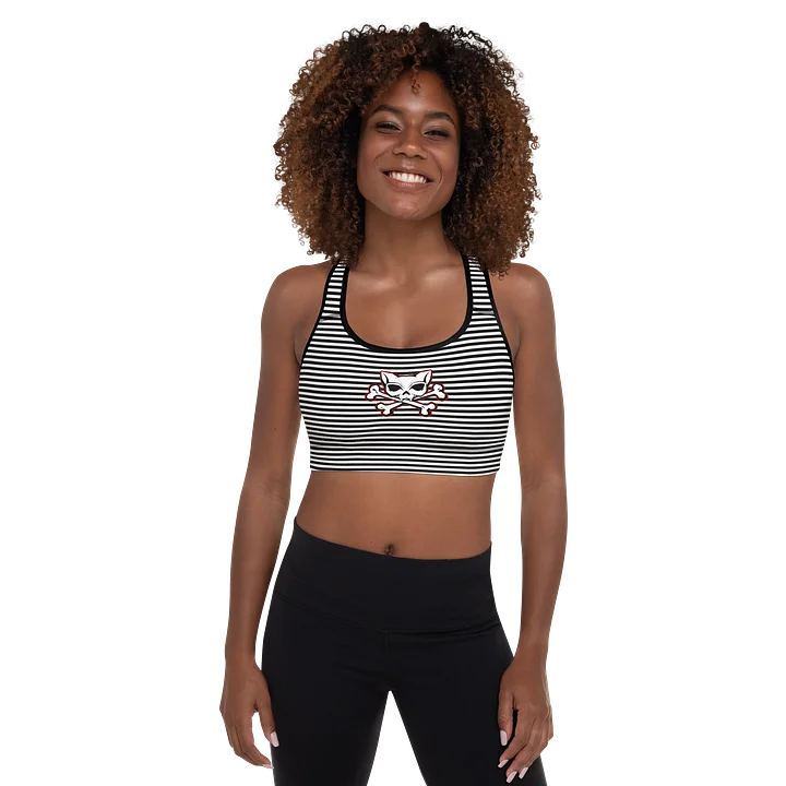Blaque and White Stripped Sports Bra product image (1)