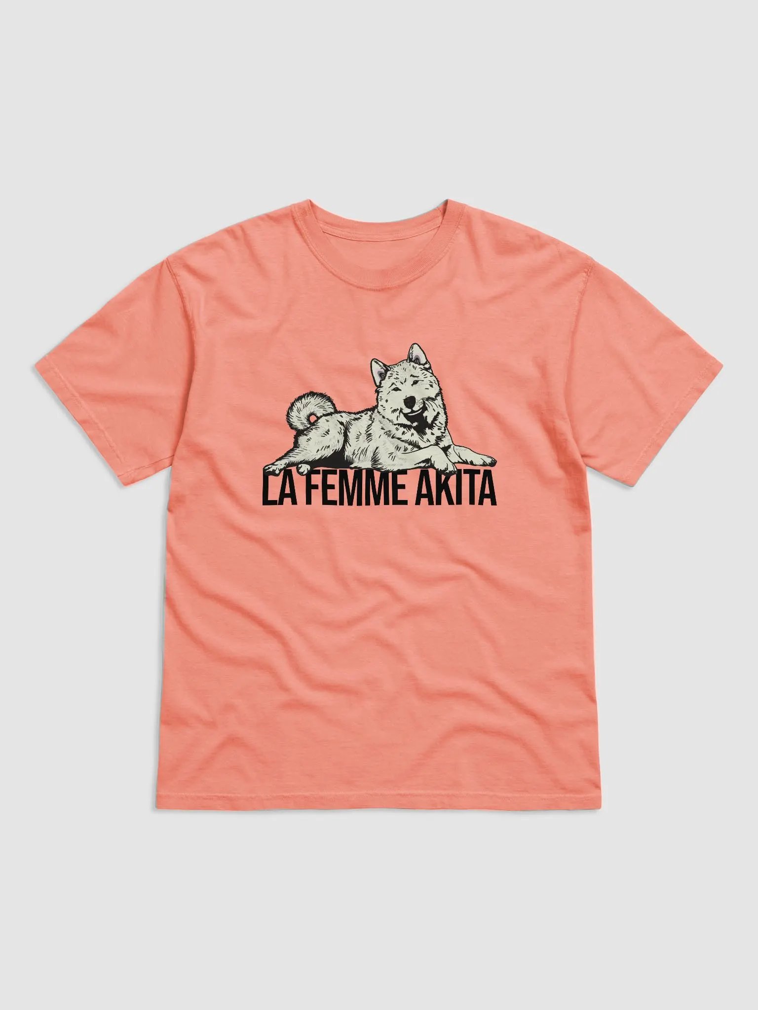La Femme Akita T-Shirt of an Akita Inu (White) | Funny T-Shirt for Akita Paw-rents product image (1)
