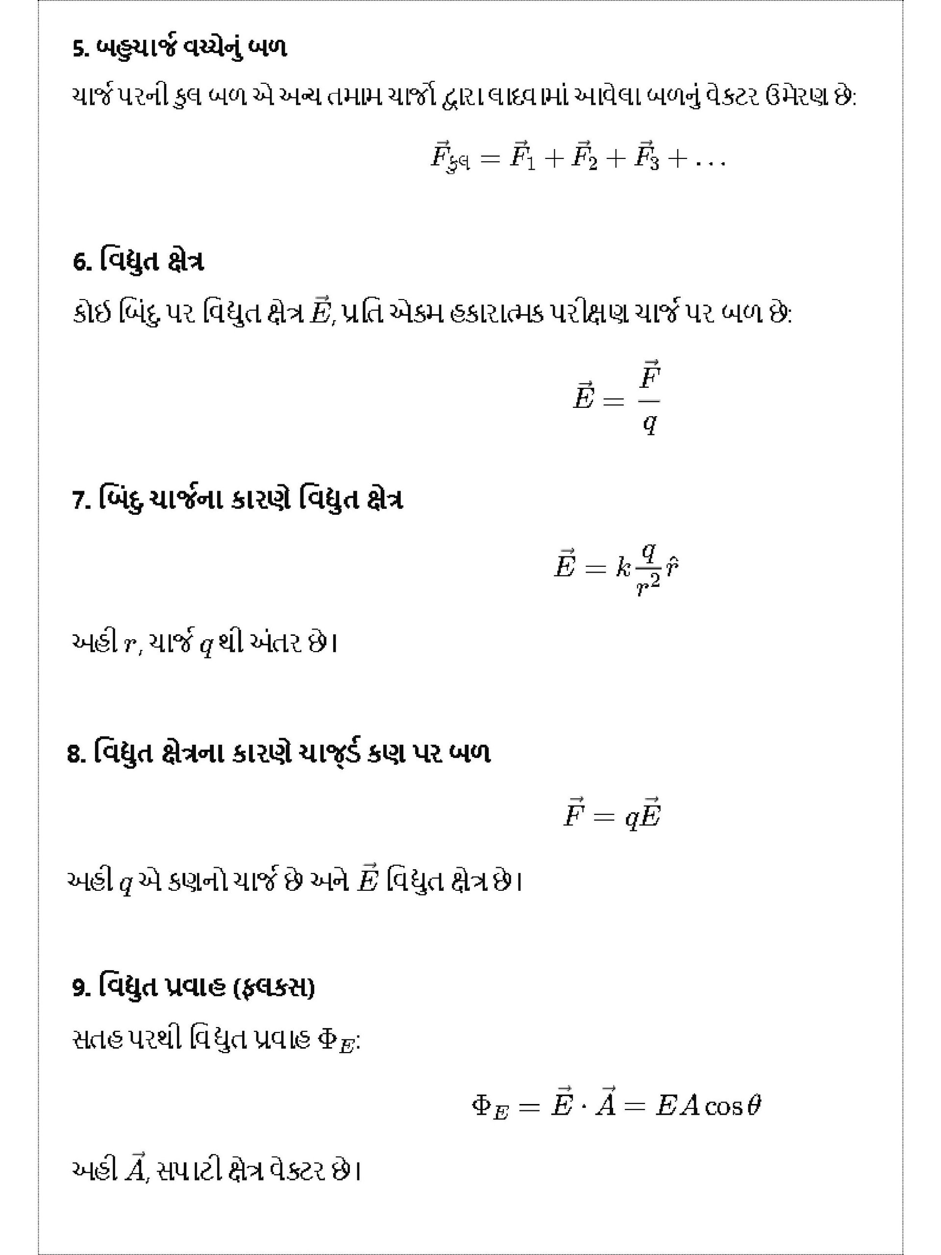 Class 12 Physics Formula Sheet (Gujarati) product image (4)