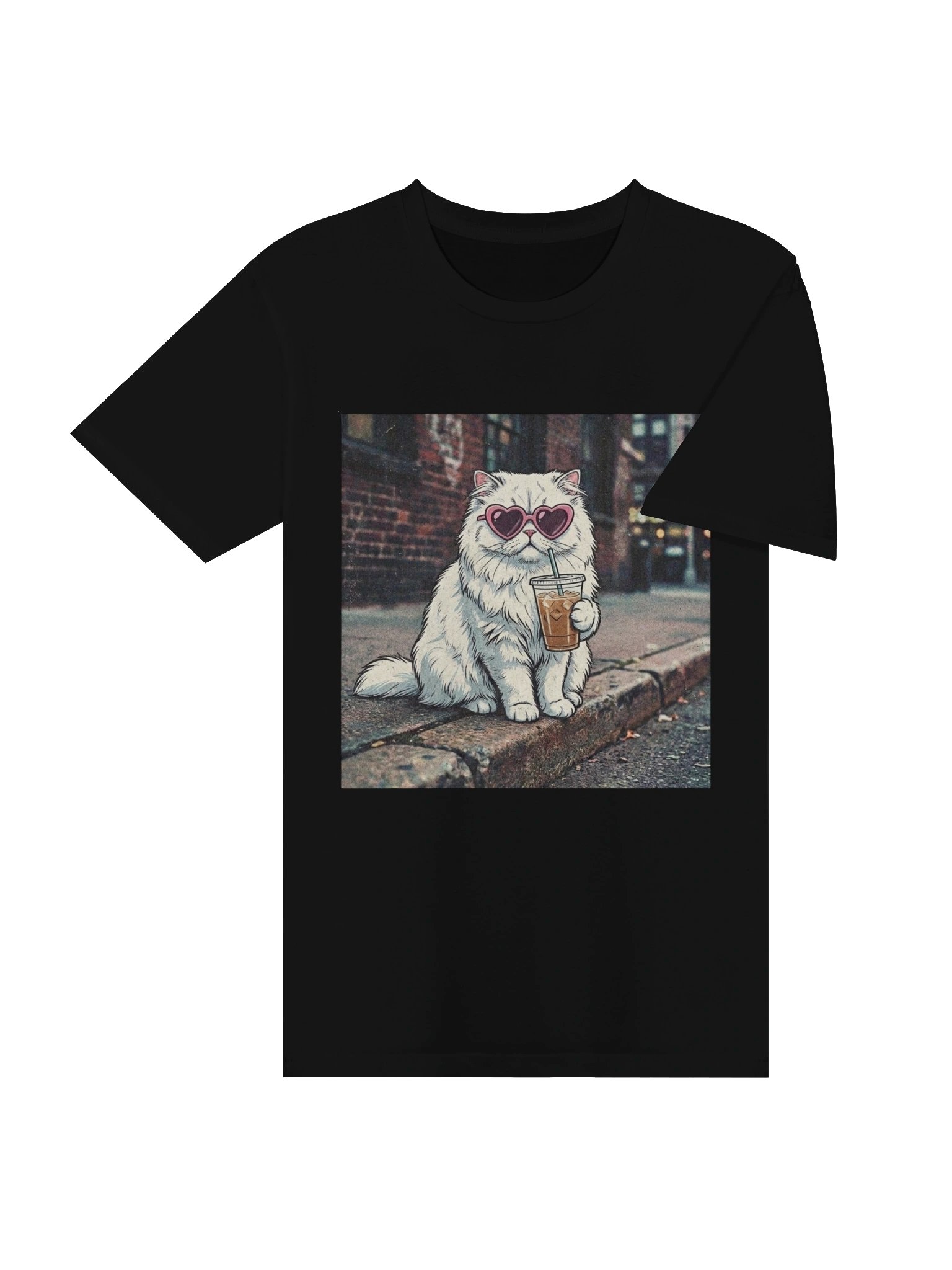 Persian Cat Comfort Colors Shirt, Iced Coffee Cat Mom T-shirt product image (25)
