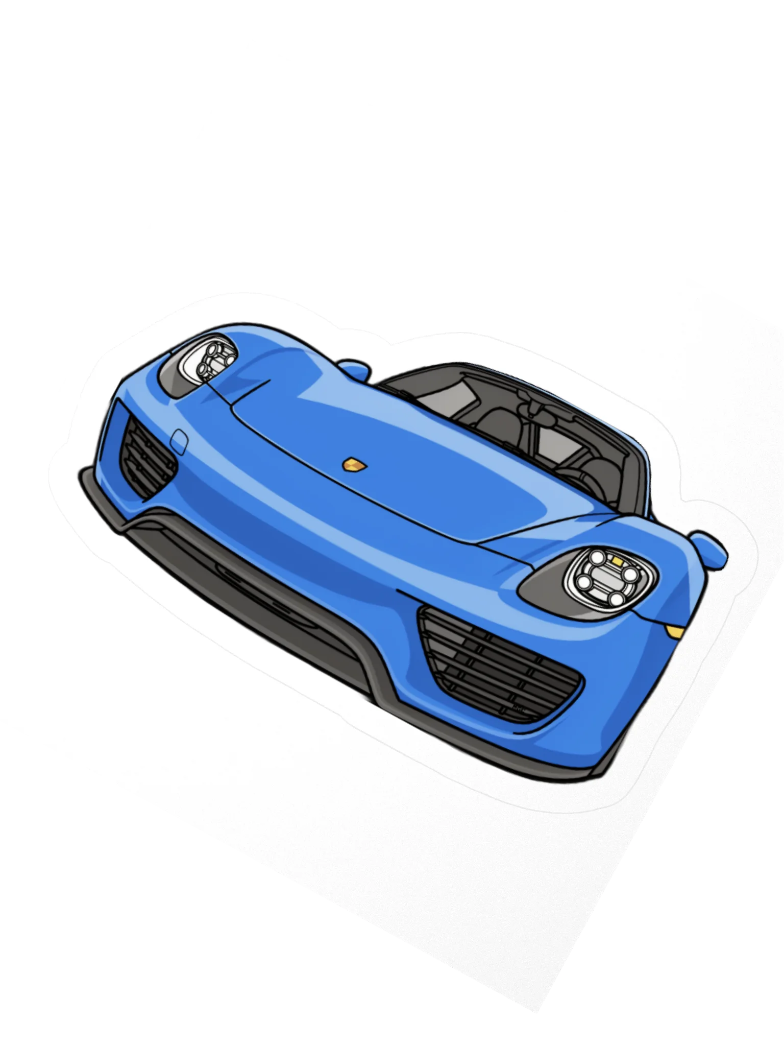 Blue Porsche 918 Spyder Sticker (Retro, Sketch, Silhouette) product image (4)