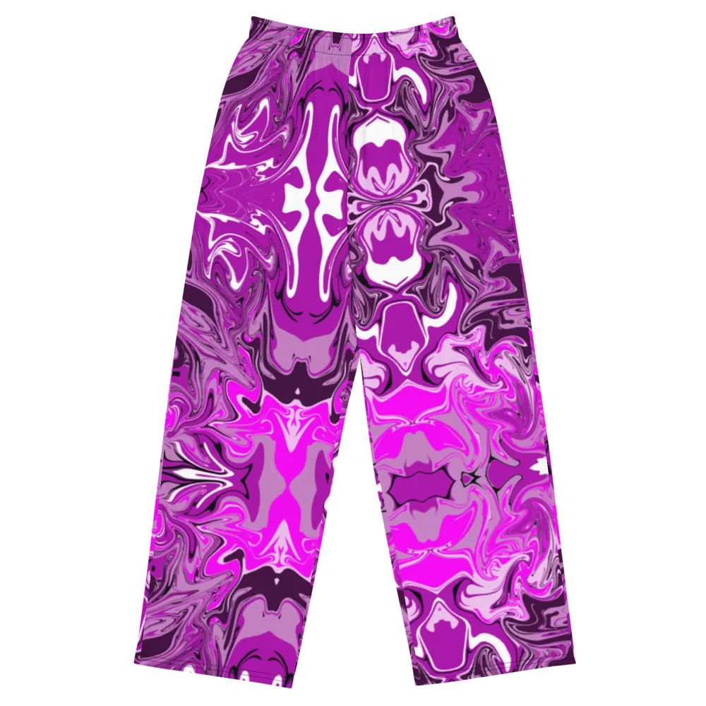 Pink Swirl Unisex Wide Leg Bottoms product image (4)