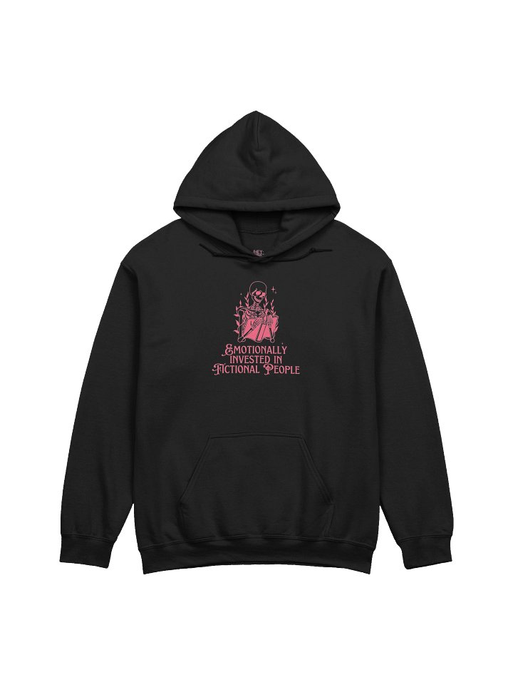 emotionally invested in fictional people skeleton hoodie product image (1)