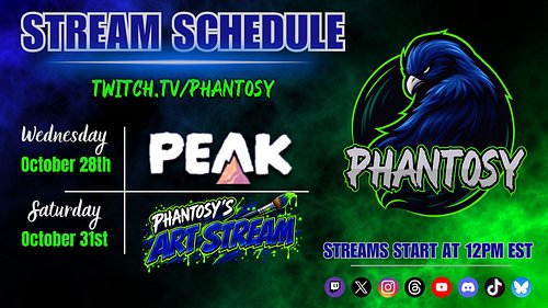 🌟 STREAM SCHEDULE 🌟 
📆October 25th - October 31st 
#schedule #art #painting #Canvas #artwork #PEAK