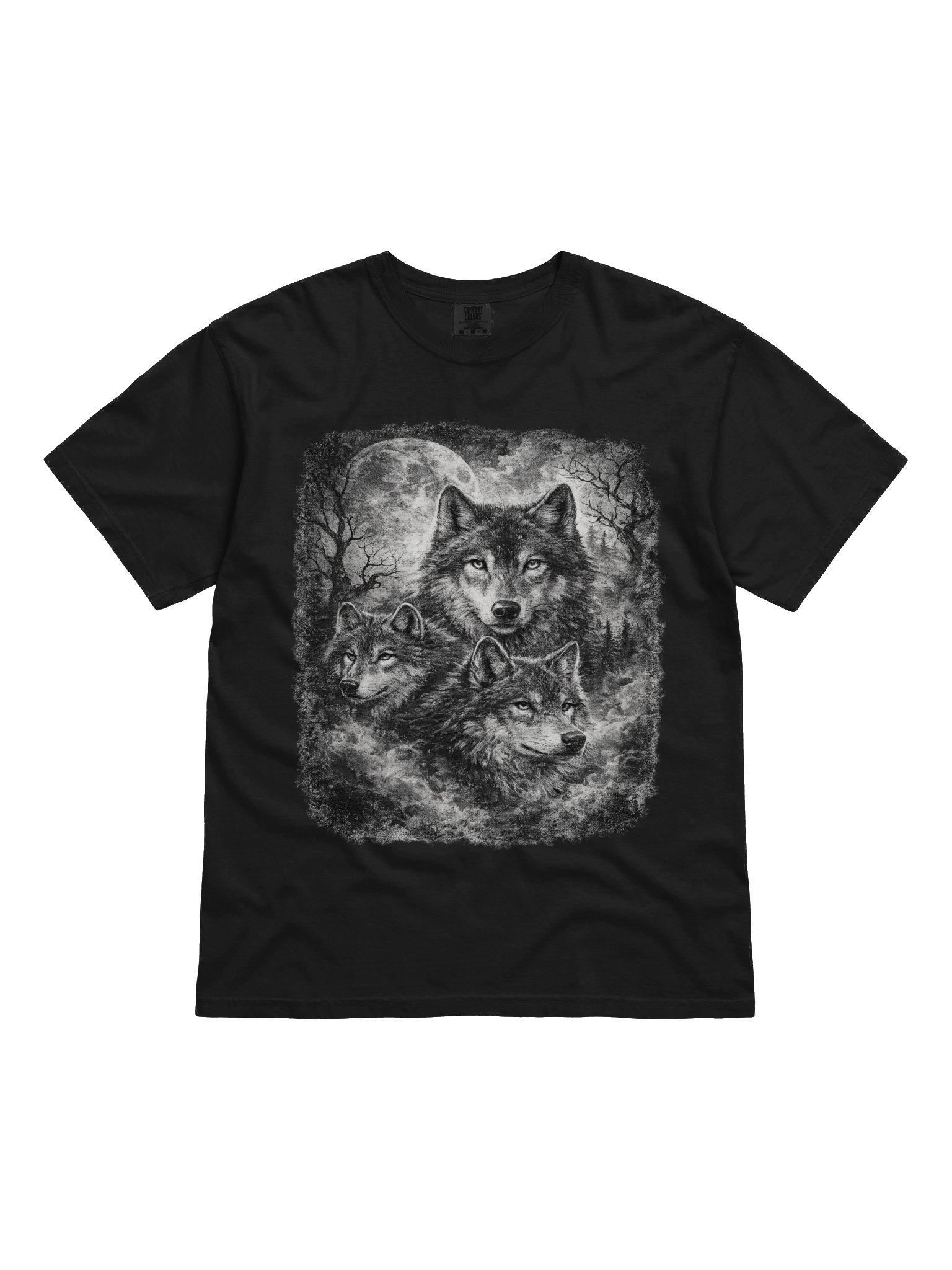 Moonlit Wolf Pack T-Shirt | Vintage Wilderness Nature product image (8)