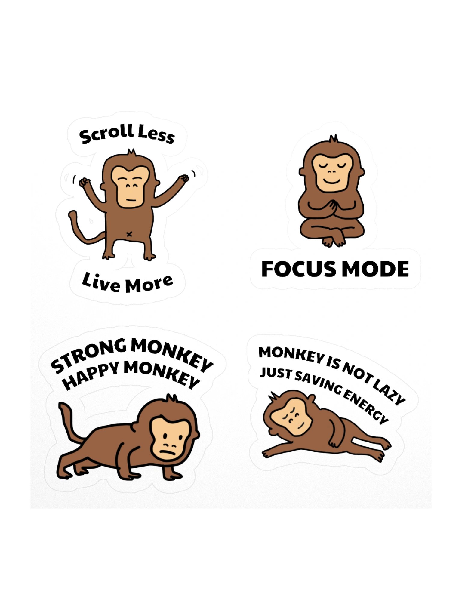 Monkey Motivation Sticker Pack product image (1)