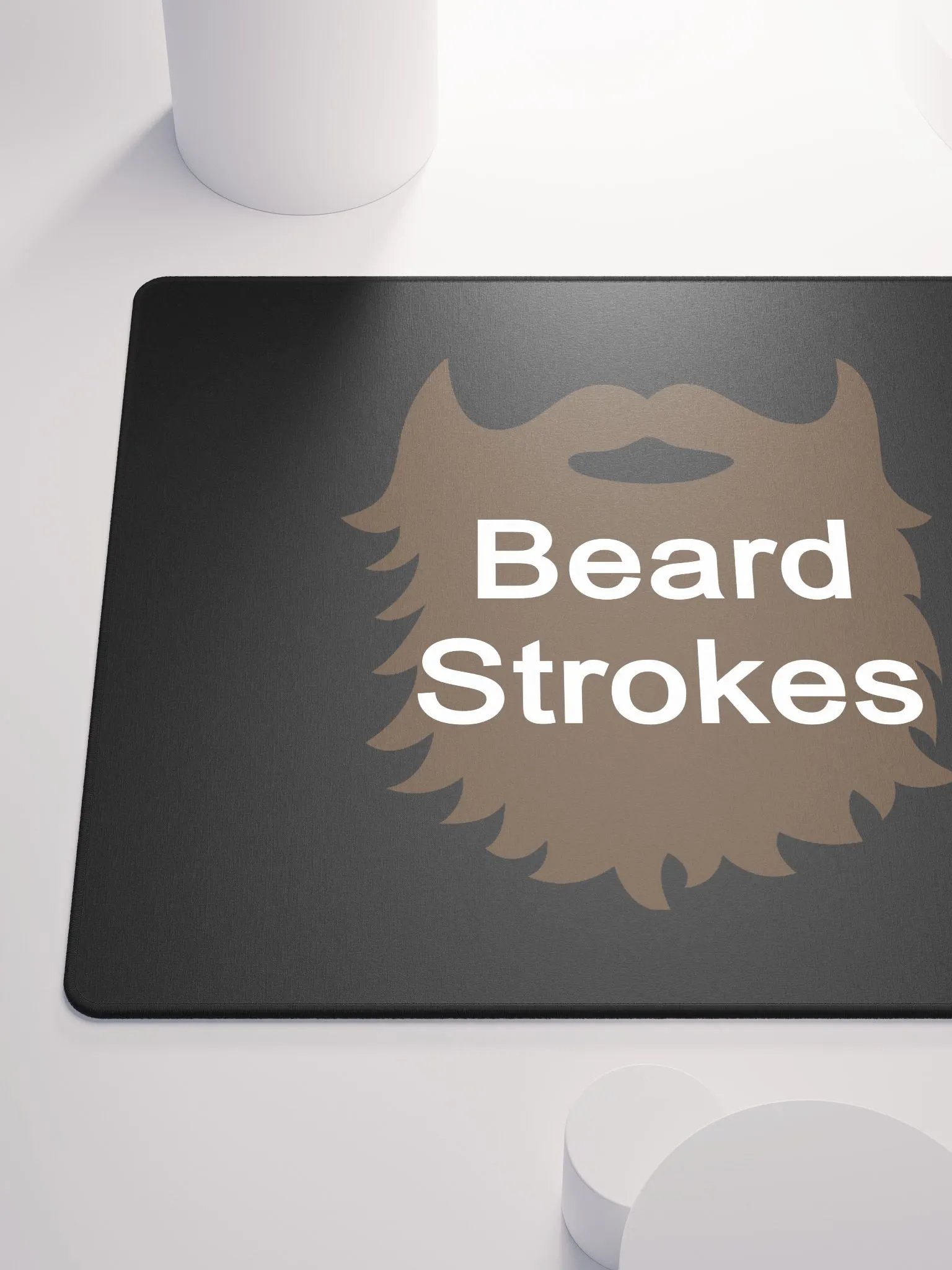 Brown Beard Strokes Gaming Mouse Pad (Black) product image (6)