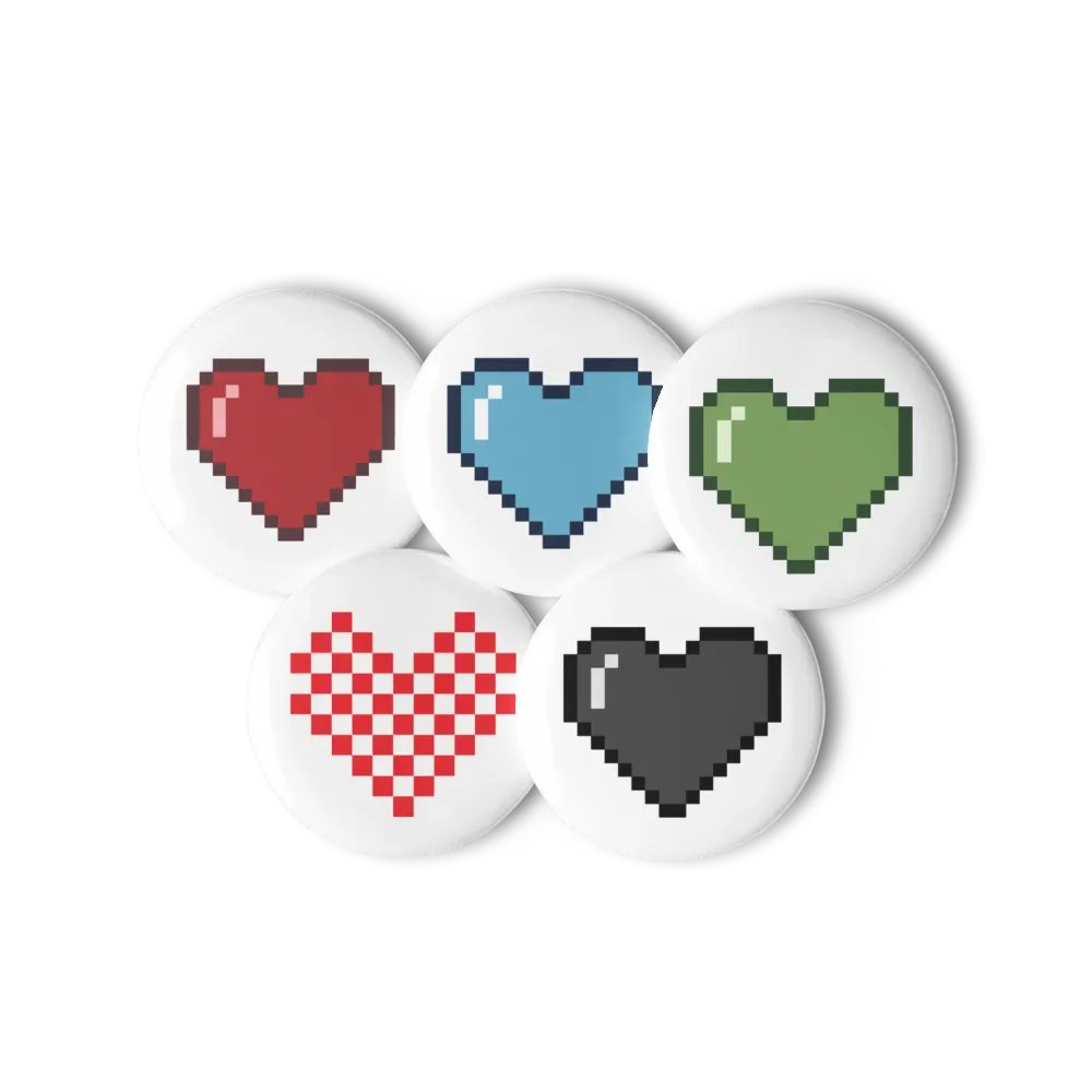 Pixel Heart Pin Button Set – Cute Gamer Pins for Backpacks, Jackets, Retro Aesthetic Gifts product image (2)