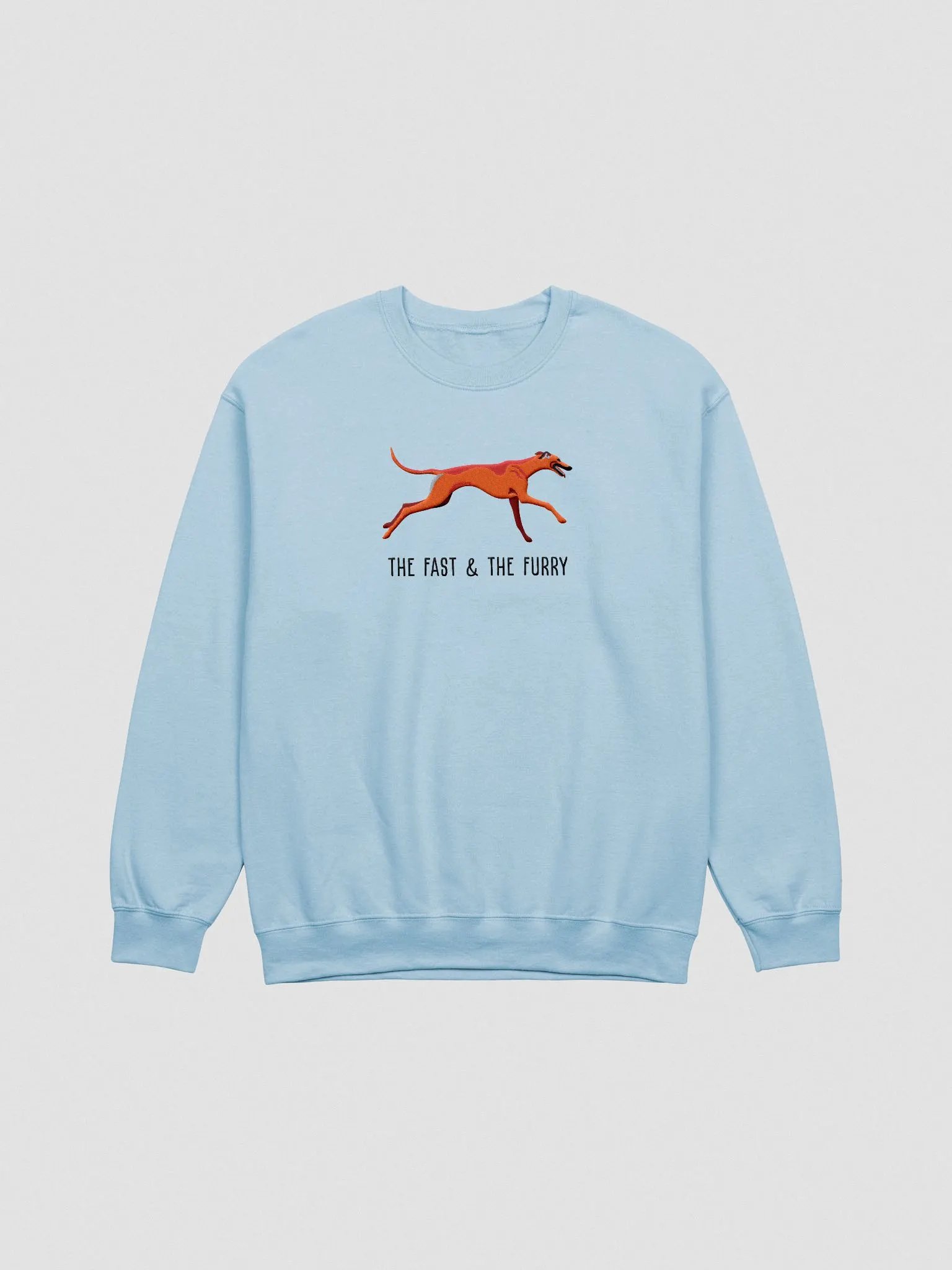 The Fast & The Furry Sweatshirt (Embroidered) of a Greyhound(Red) product image (4)