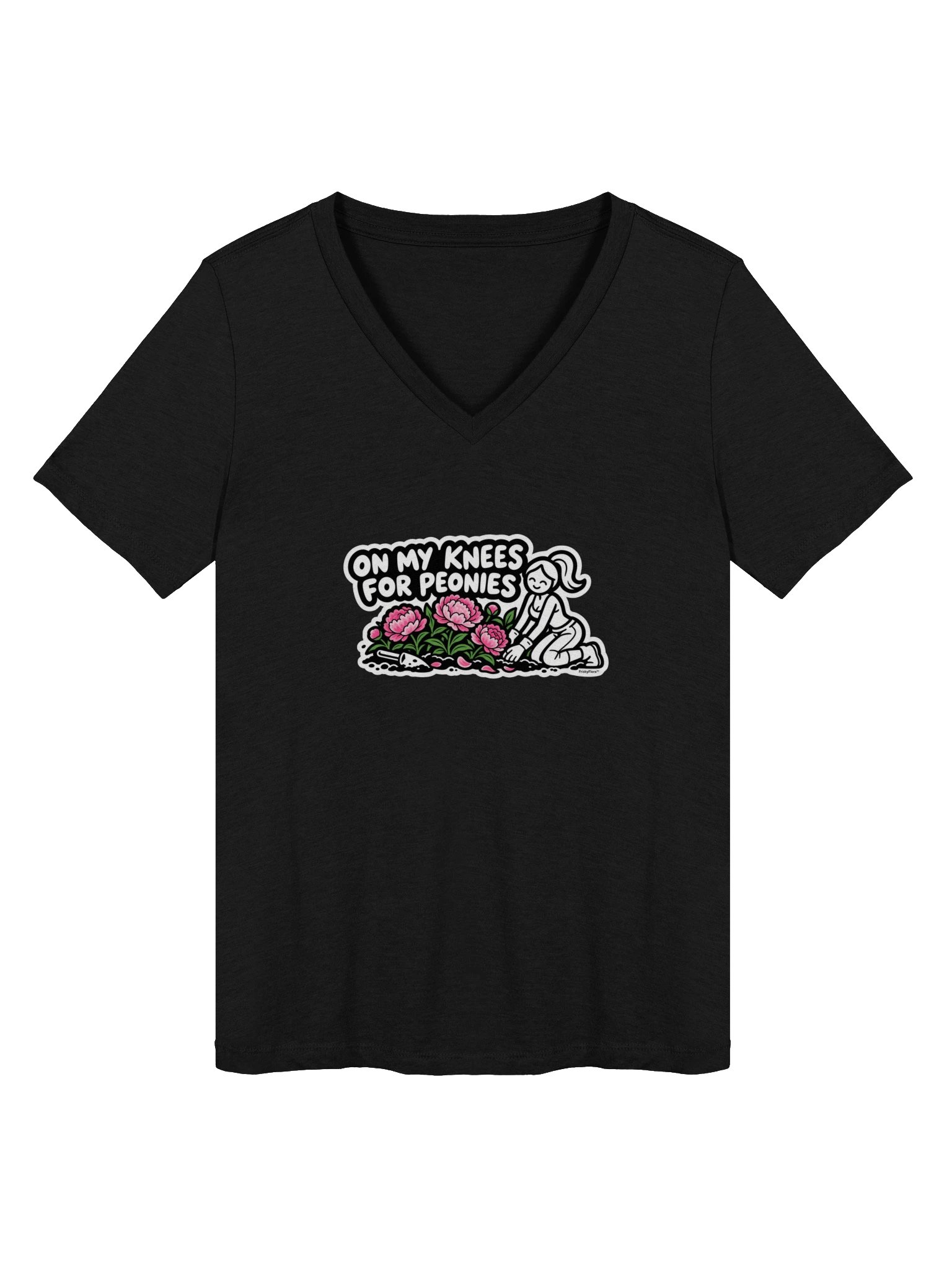 On My Knees for Peonies V-Neck Tee product image (6)