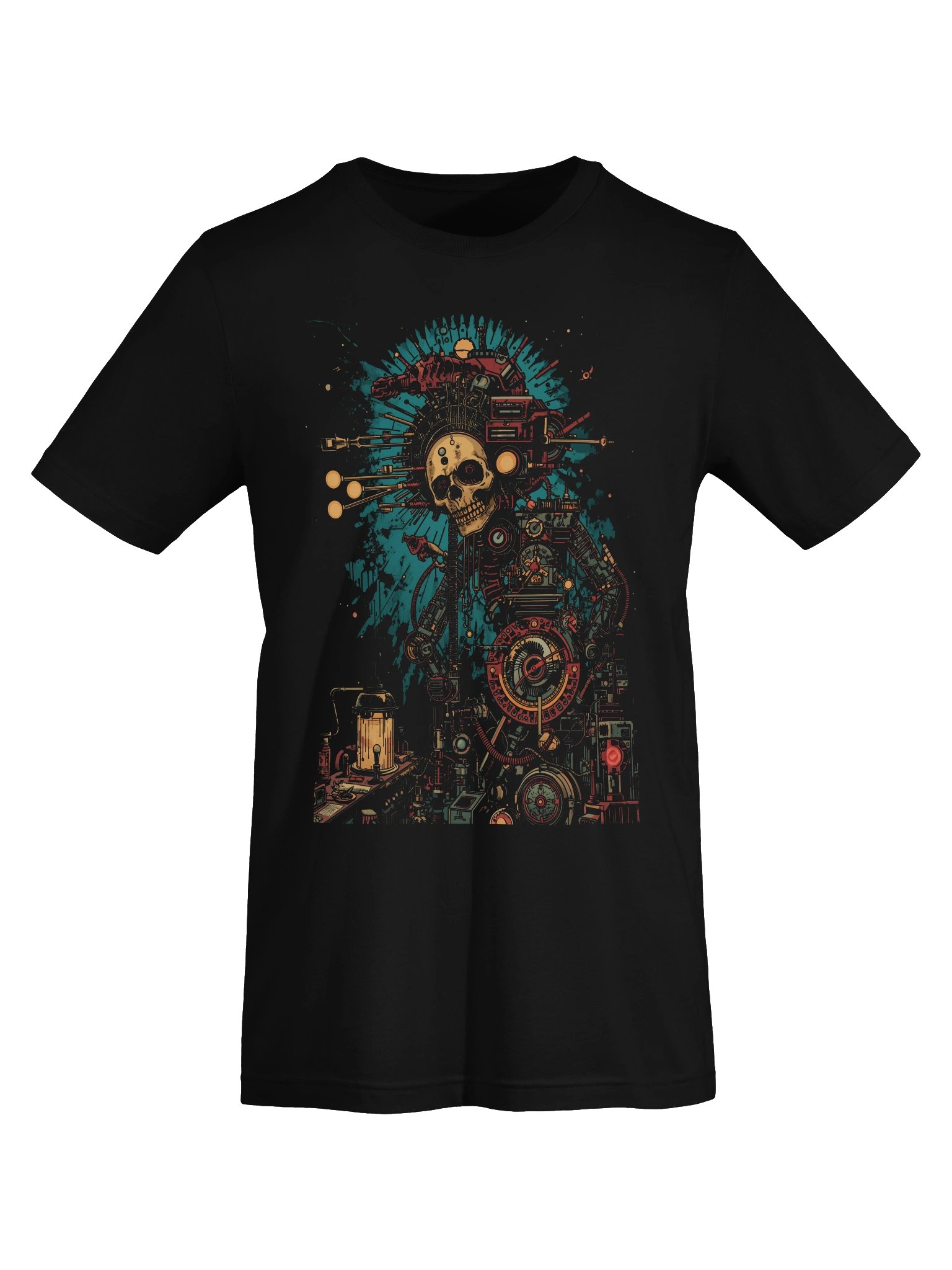 Retro-Futurist Skull Mechanic Lightweight T-Shirt product image (4)