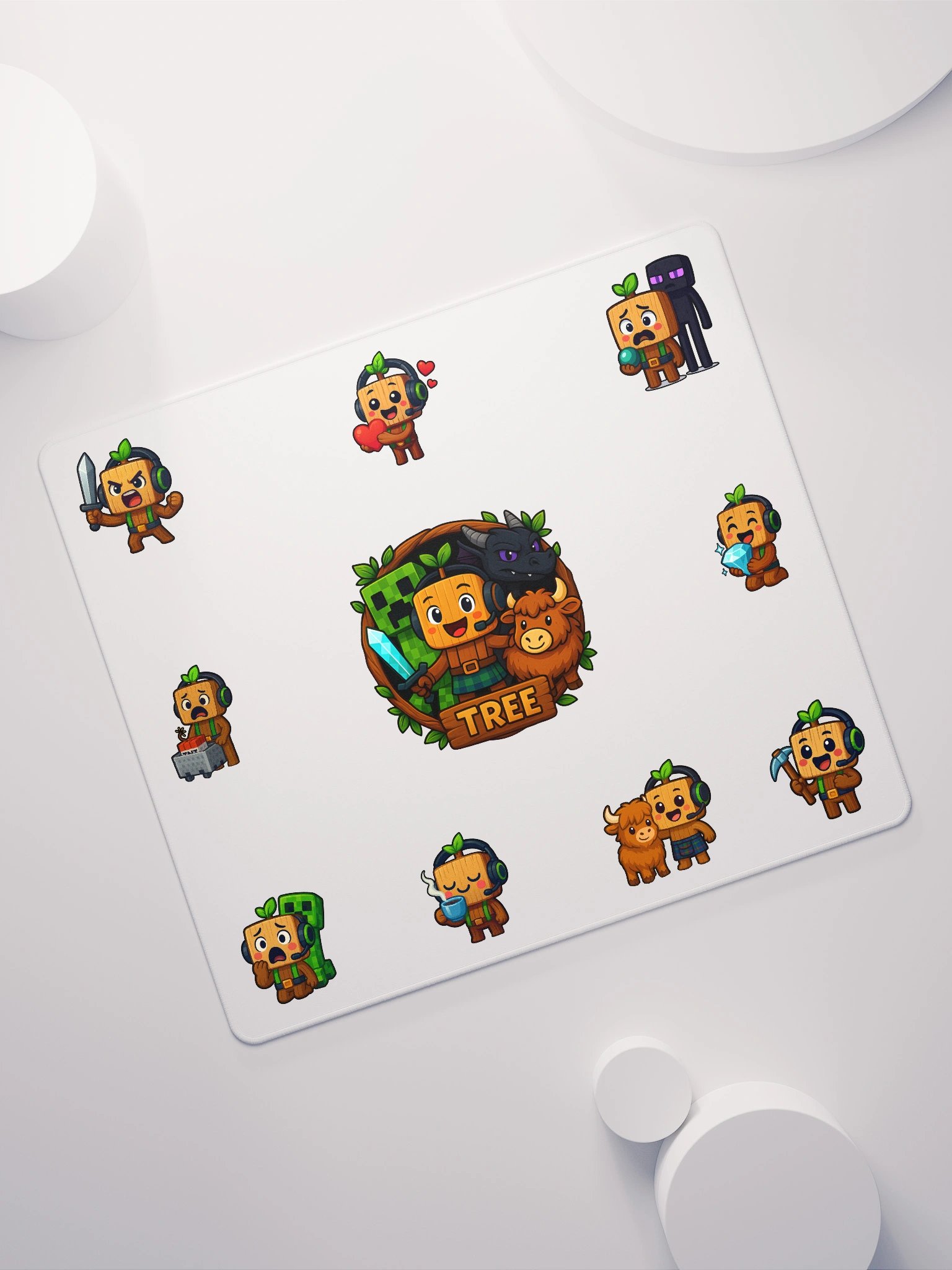 Tree Mouse Mat White product image (7)