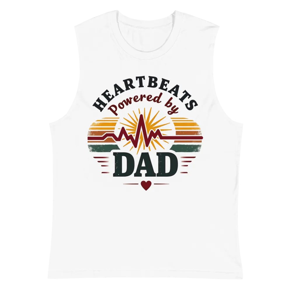 Dad-Powered Heartbeats Muscle Tank product image (2)
