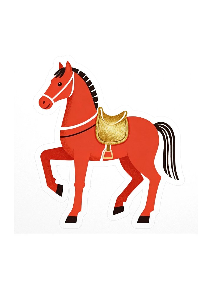 Horse gold prosperous Custom Vinyl Kiss Cut Stickers product image (1)