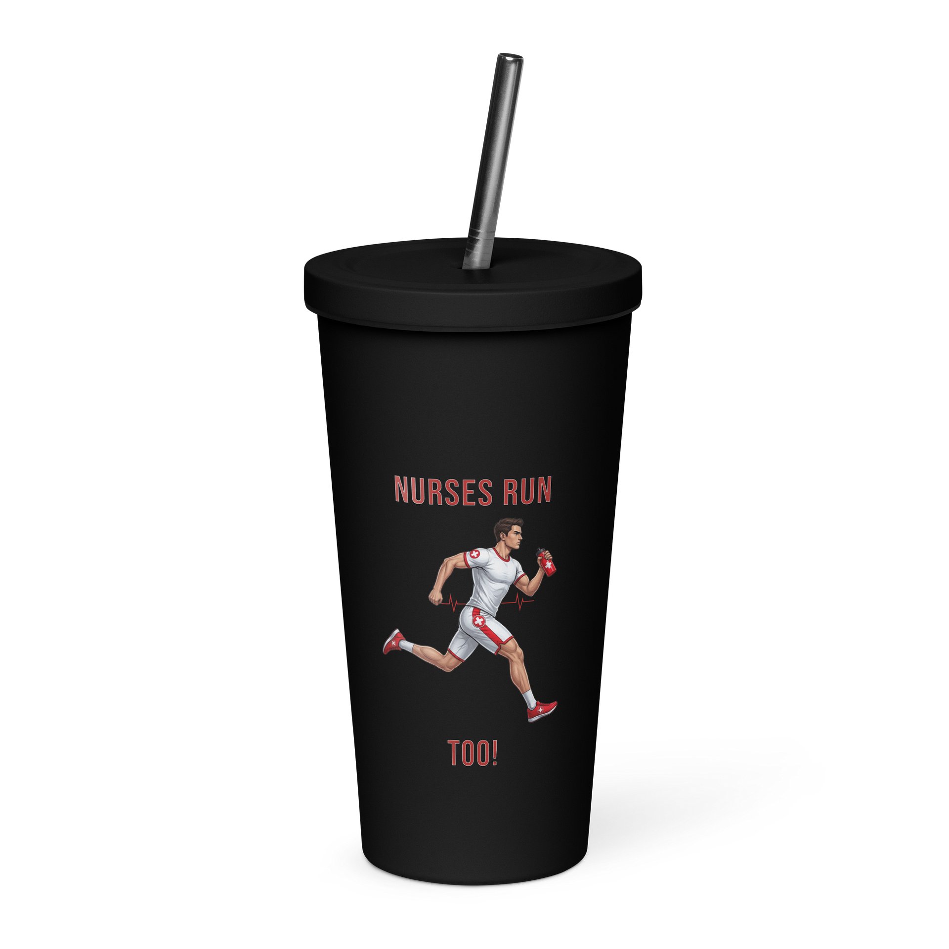 Nurse Athlete Tumbler with Straw | Mens Running Edition product image (3)