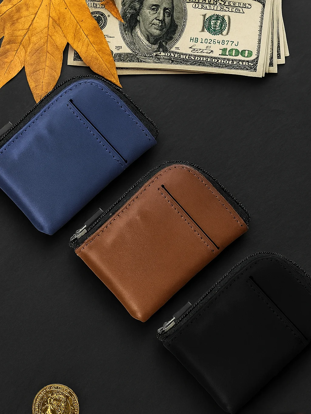 Access Wallet – RFID-Blocking Leather Wallet with Self-Locking Zipper & Quick-Access Pocket product image (2)