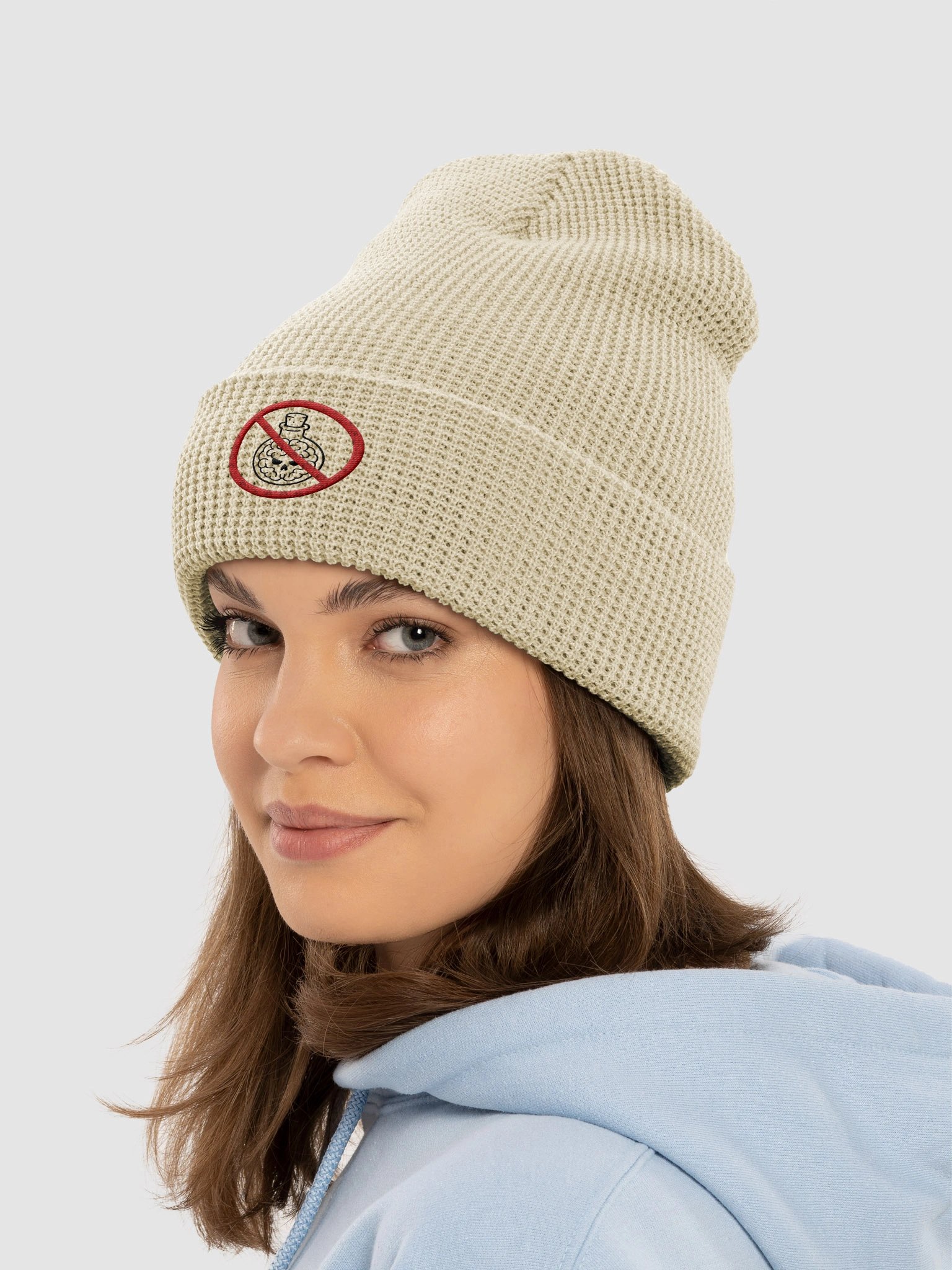 Anti-Mind-Poison Embroidered Logo Black - Waffle Beanie product image (16)
