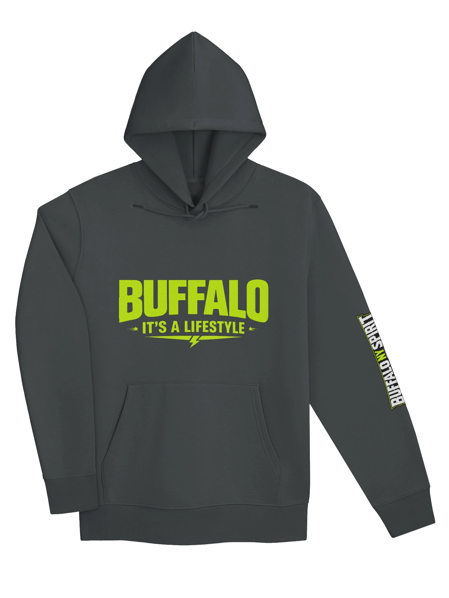 "Buffalo... It's A Lifestyle" Neon on Grey Hoodie product image (3)