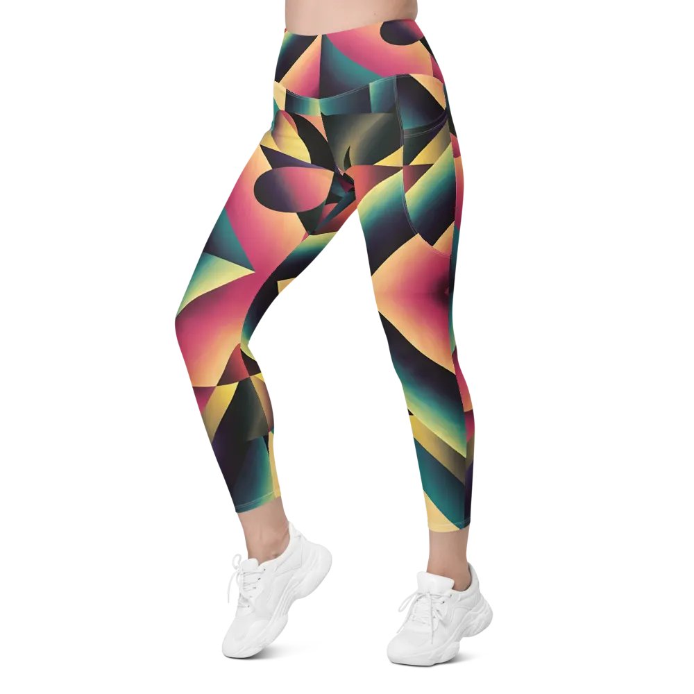 Abstract Lithographic Pattern Design Leggings with pockets - V7 product image (8)