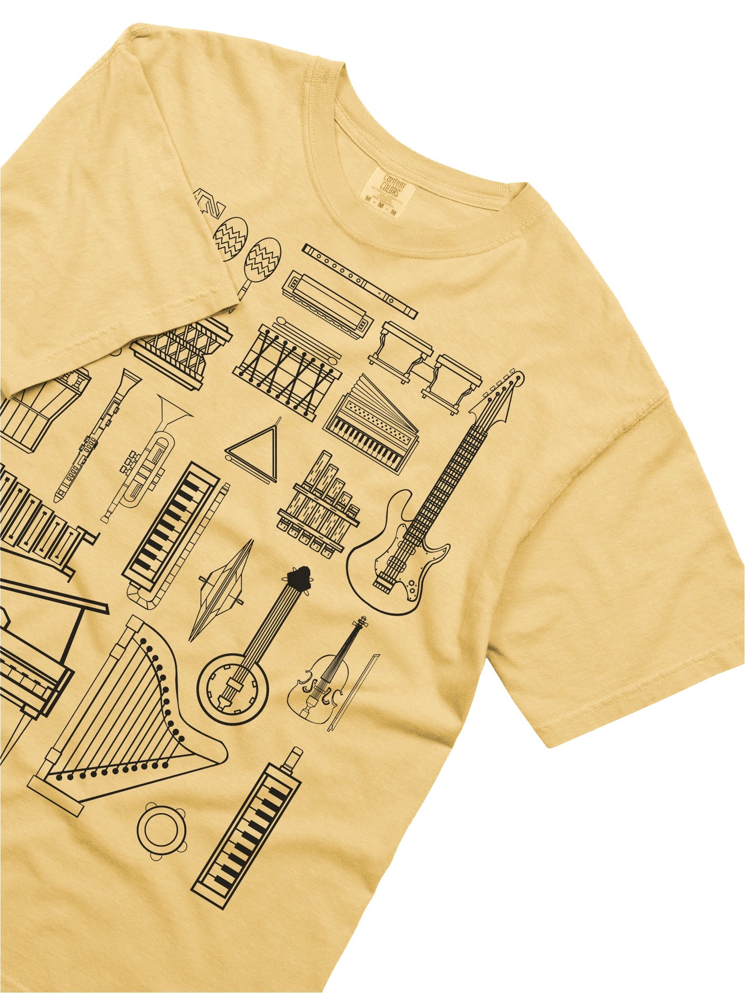 Vintage Musical Instruments Shirt – Retro Music Illustration Graphic Tee, Classic Band & Orchestra Design product image (72)