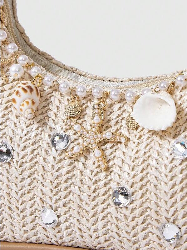 ADLEST | Fairycore Starfish & Shell Woven Beach Bag product image (5)