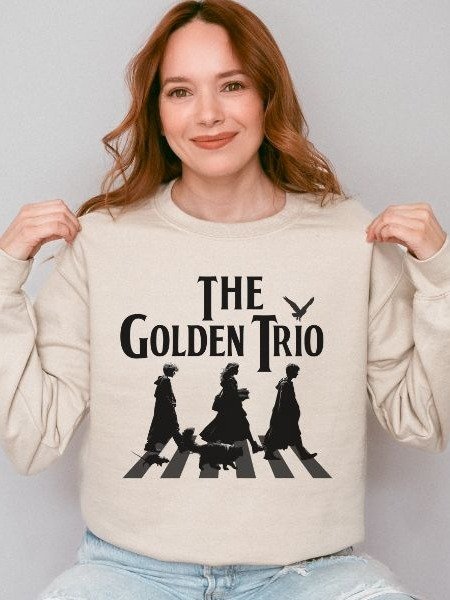 Golden Trio on Abbey Road Parody Vintage Cozy Fall Sweatshirt product image (4)