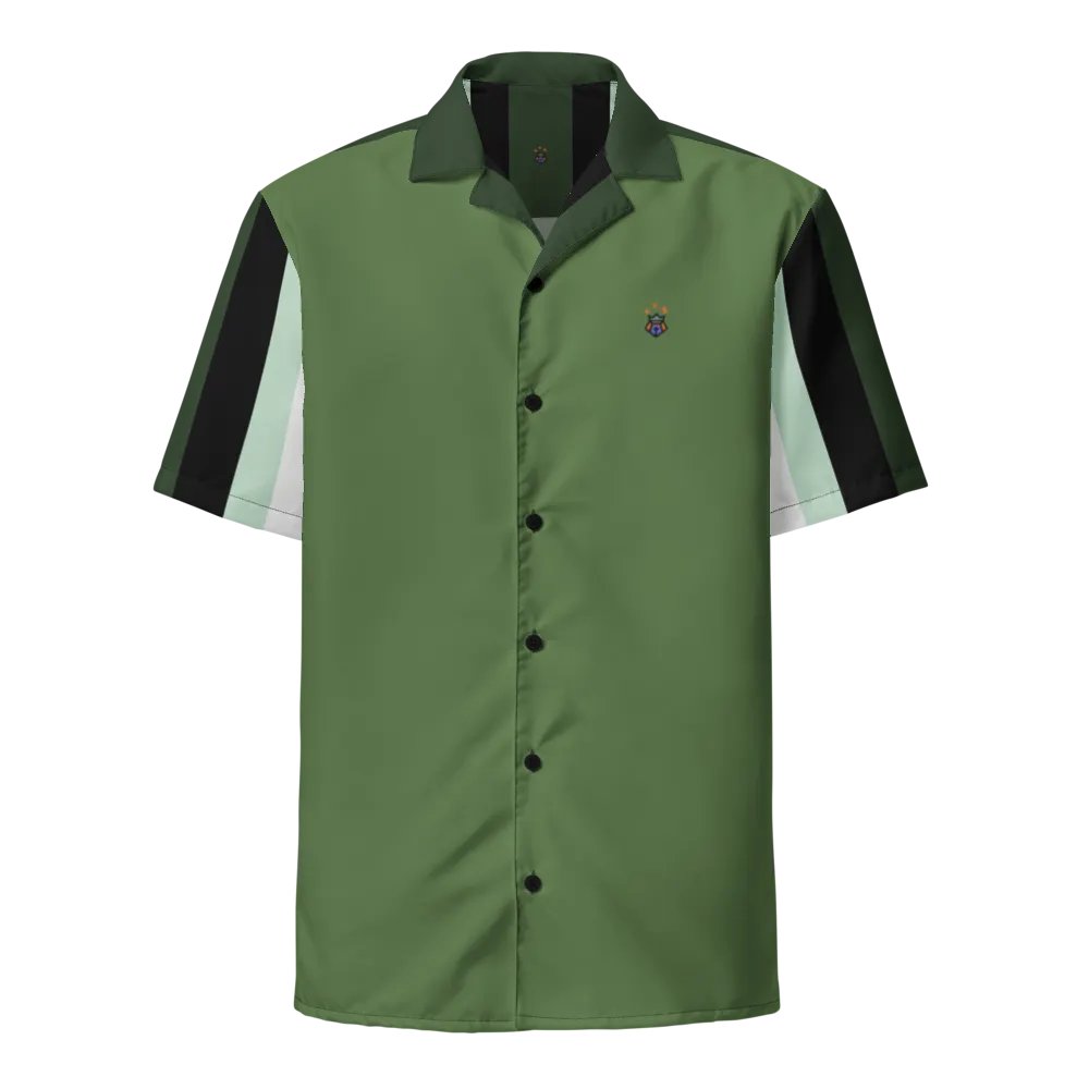 Green and Black Vertical Striped Abstract Blessed by God Button-up Shirt product image (1)