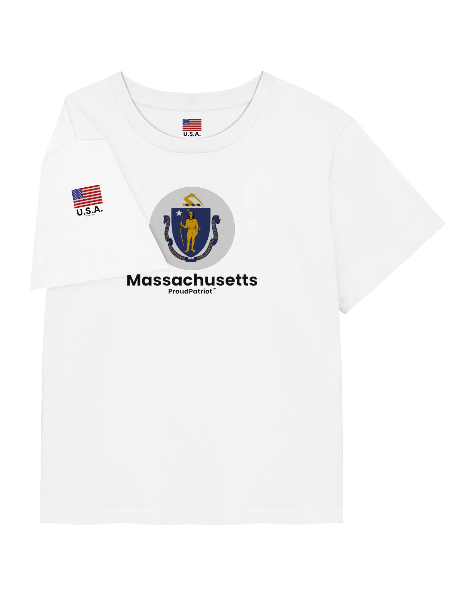 Massachusetts Women's Ribbed Neck T-Shirt product image (7)