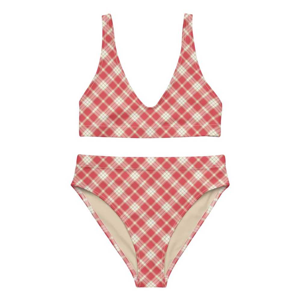 Coral Pink Plaid Bikini product image (2)