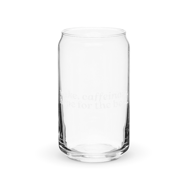 wake & caffeinate (cozy version) glass tumbler product image (2)