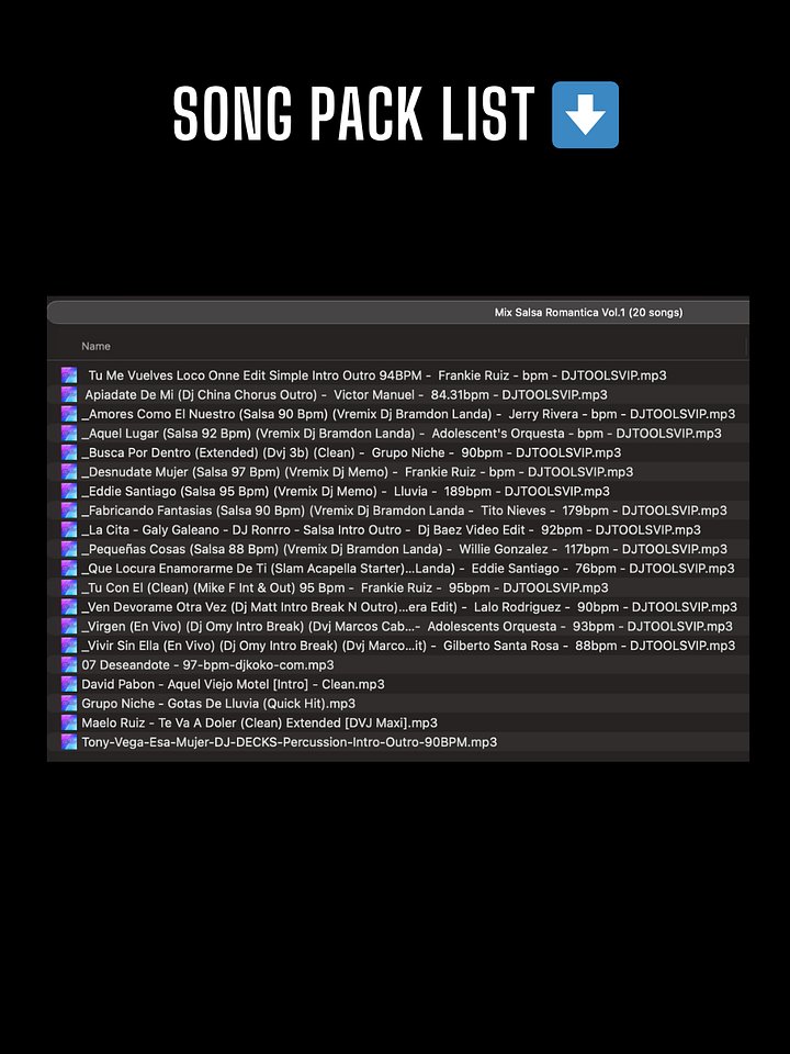 Salsa Romantica Mix – Song Pack product image (2)