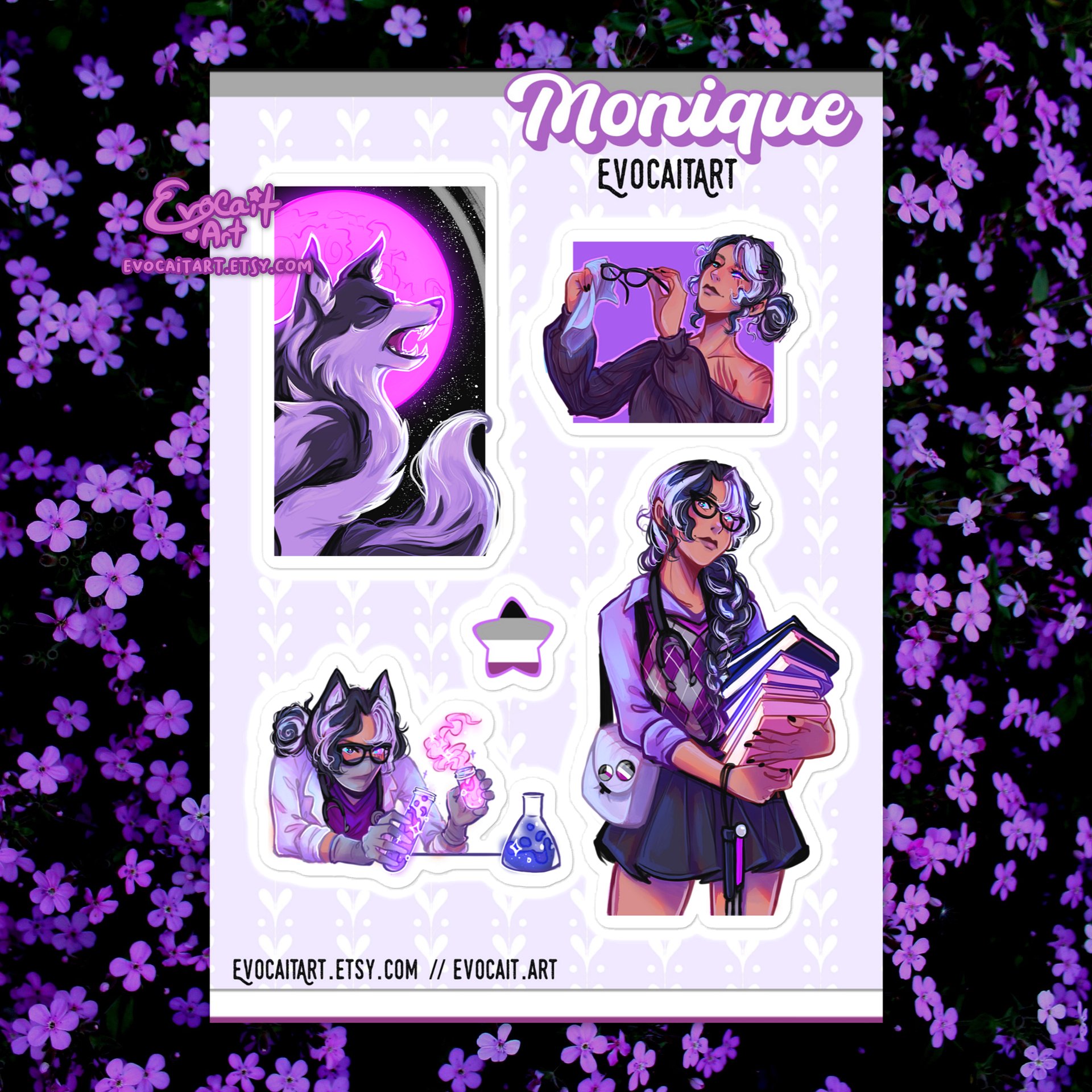 Pride Flag OC Stickers - Asexual Monique product image (1)