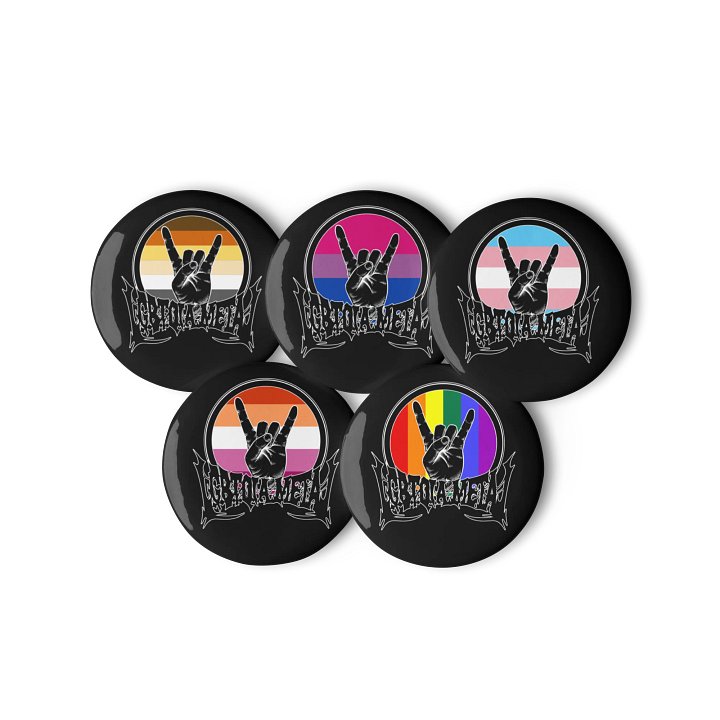 LGBTQIA Rainbow Metal Pins - Black product image (2)