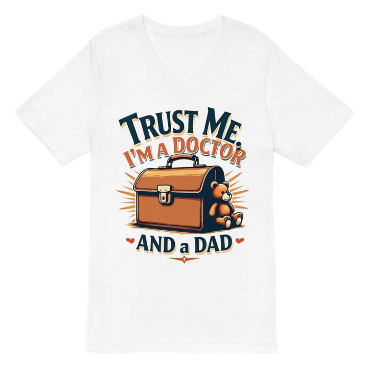 Trust Me, I'm a Doctor and a dad v-neck Tee product image (6)