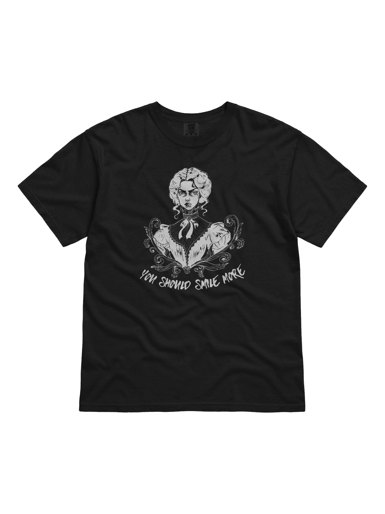 "SMILE MORE" Black T-shirt (Design #3) product image (1)