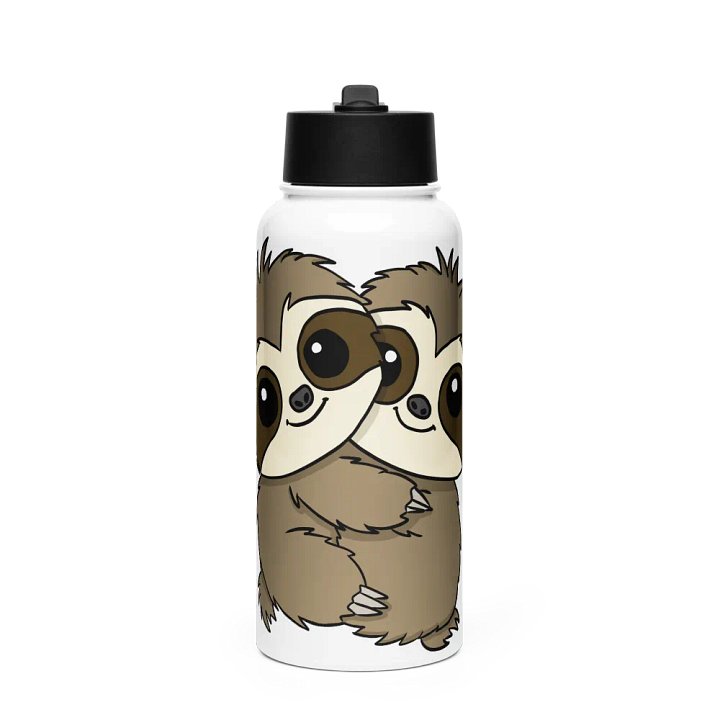 Stainless Steel Water bottle With Straw - Hug product image (1)
