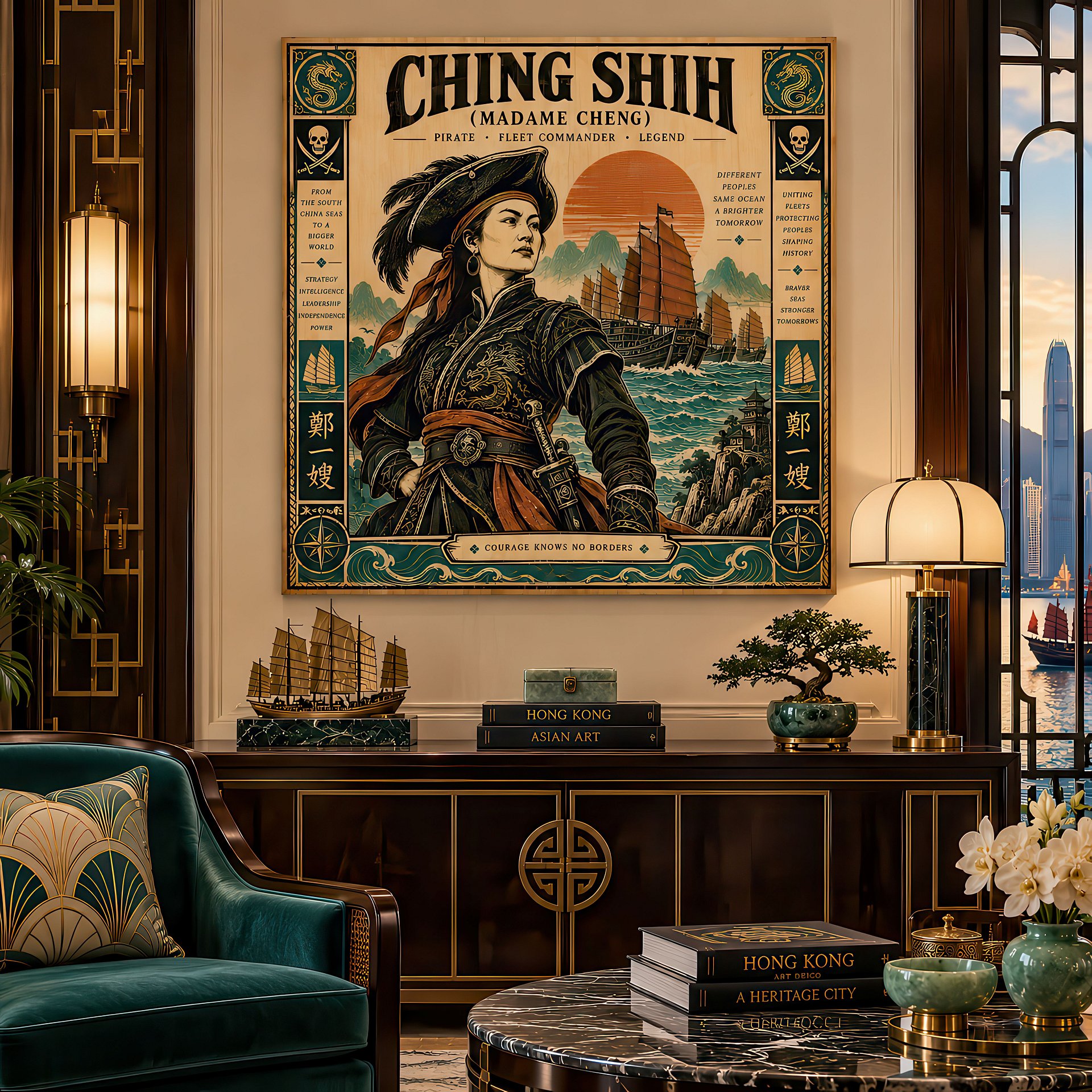Ching Shih | Birch Wood Art Panel | Historical Wall Decor | 24x24″ (60x60 cm) product image (5)