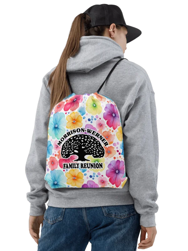 "Watercolor Flowers" Drawstring Bag product image (2)