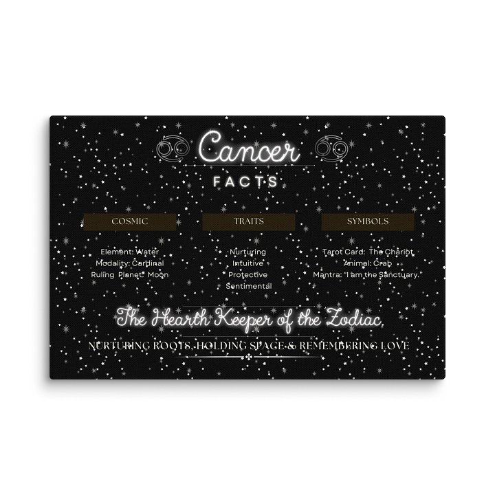 Cancer Zodiac 2025, Attributes Table, Canvas Print product image (3)