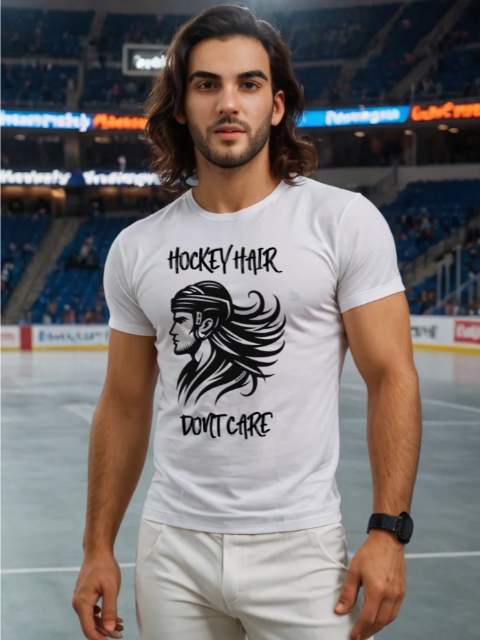 Funny Hockey T-Shirt - Hockey Hair Don't Care - Beer League Hockey Shirt for Men - Perfect Gift for Flow Bros and Lettuce Lovers product image (2)