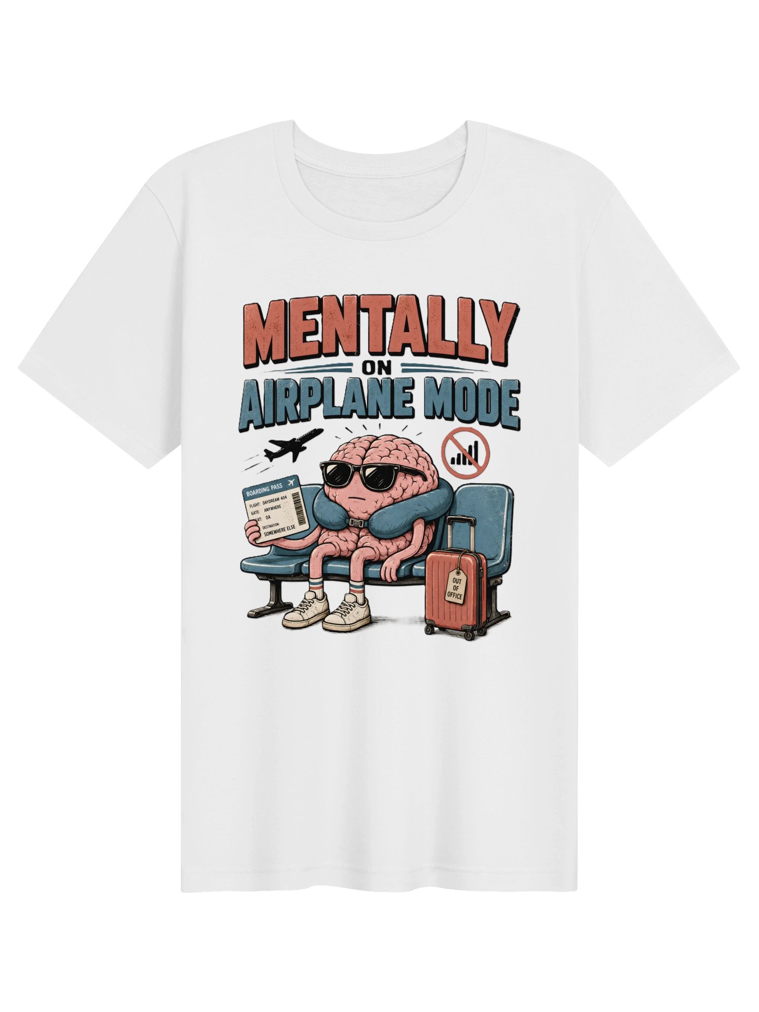 Mentally On Airplane Mode — Brain Tee product image (1)