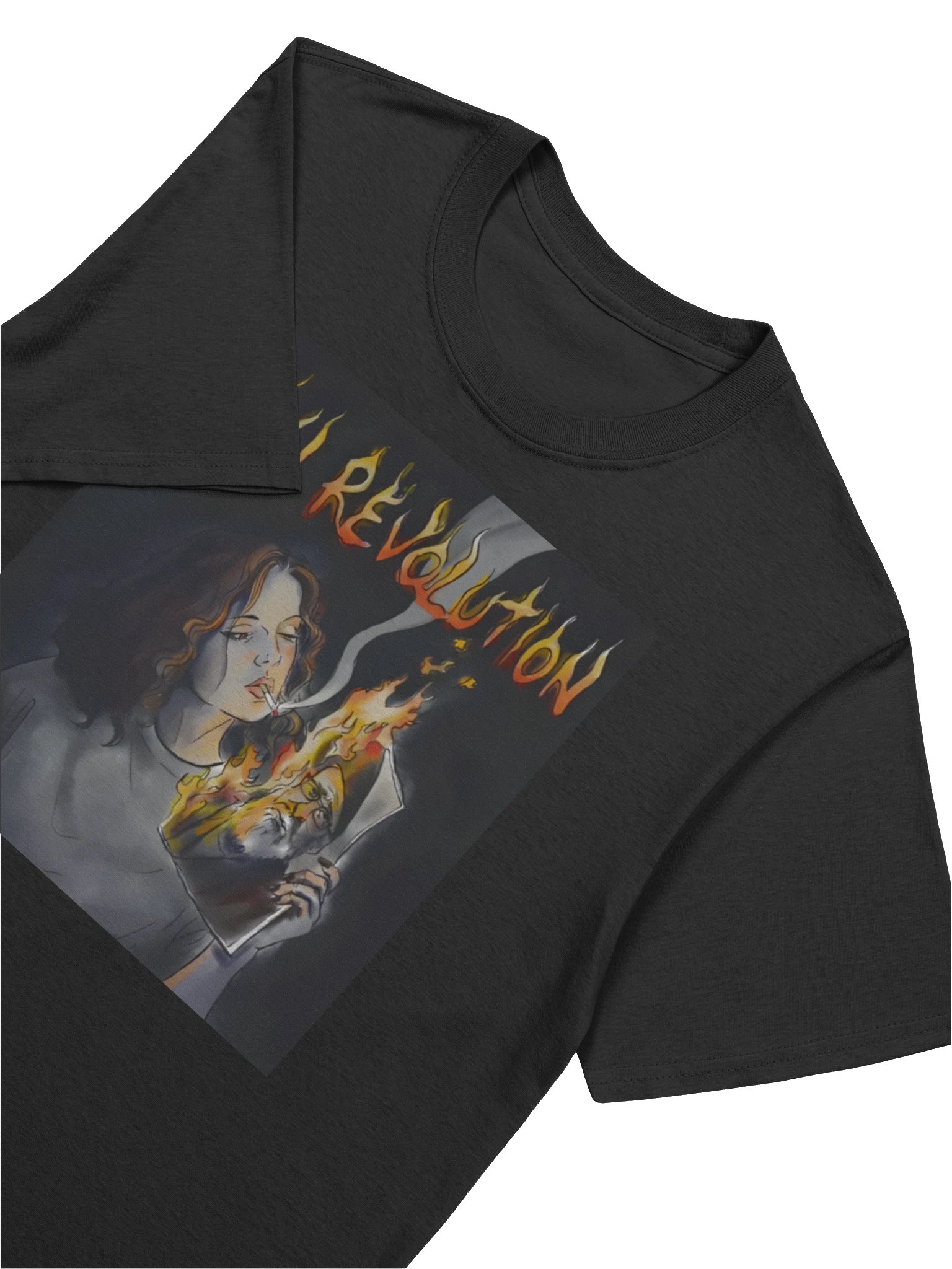 Smoke of Defiance: Iranian Lady Burning Khamenei Photo T-Shirt product image (5)