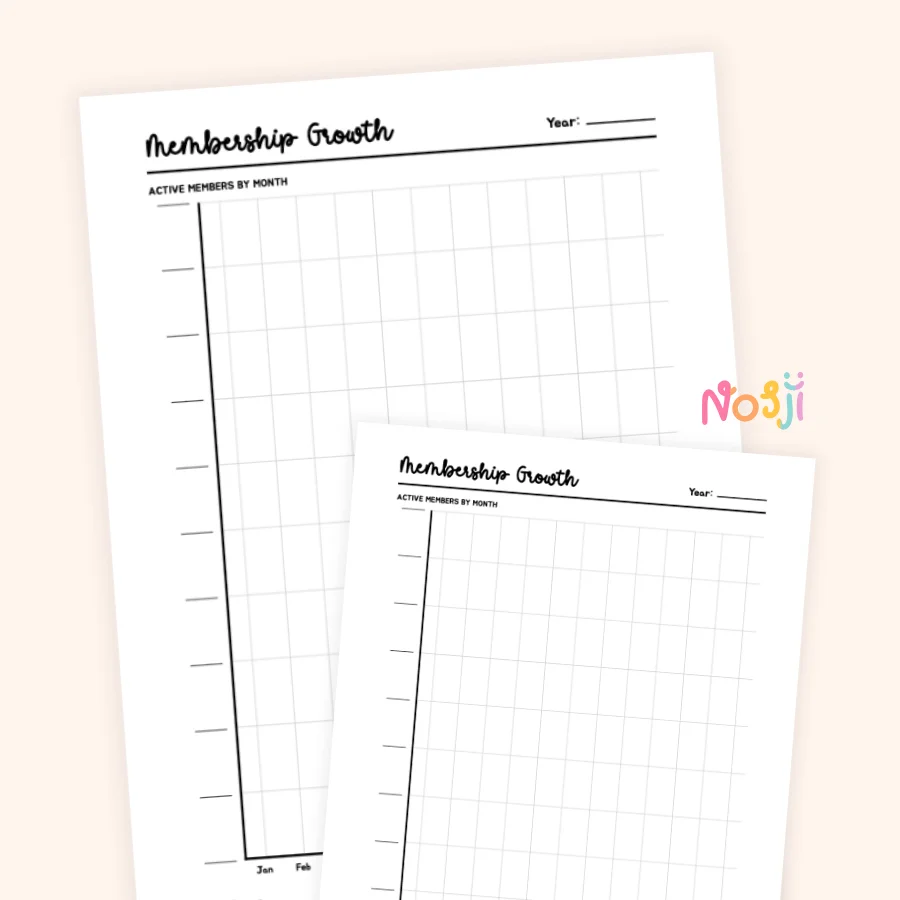 Membership Growth Chart Printable Yearly Membership Tracker product image (1)