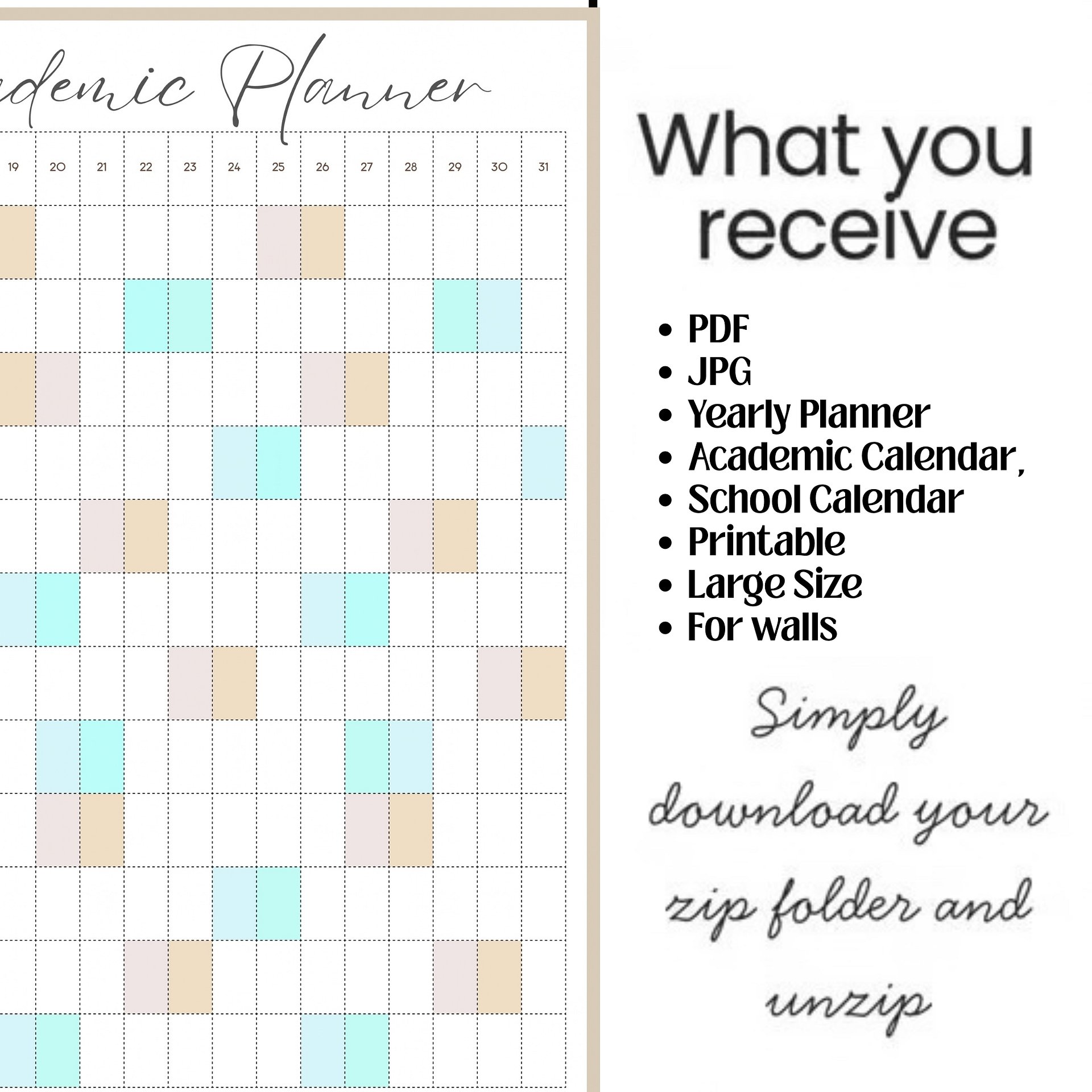 2026 - 2027 Large Yearly Curriculum Map Academic Calendar Planner Printable PDF product image (3)