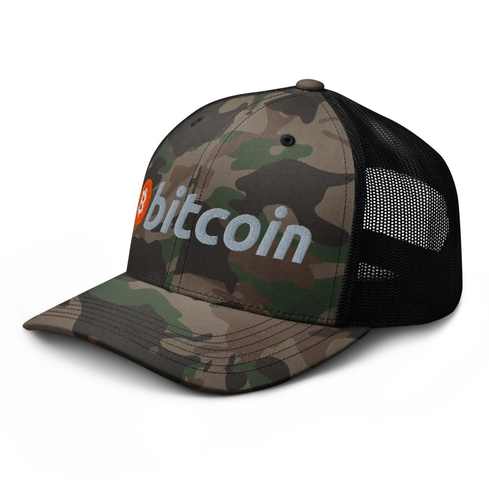 Bitcoin Logo Embroidered Camo Hat product image (3)